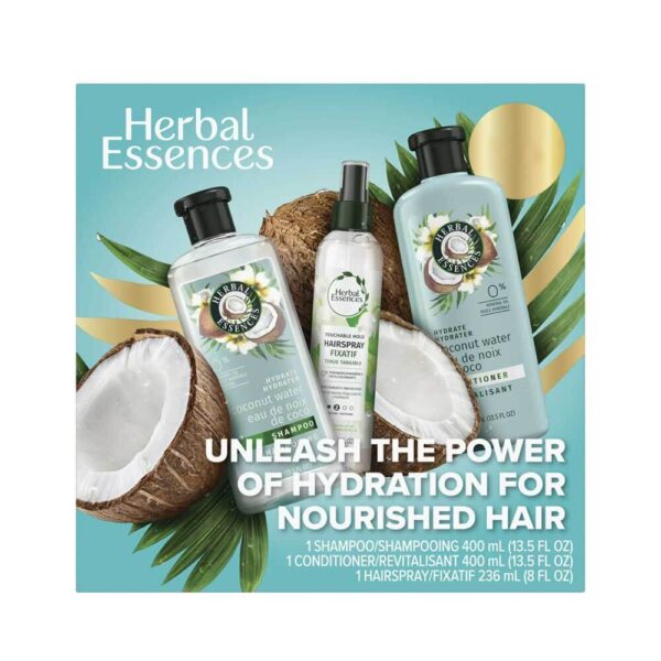 Herbal-Essences-Coconut-Smooth-Holiday-Gift-Pack,-Shampoo,-Conditioner-and-Detangling Spray