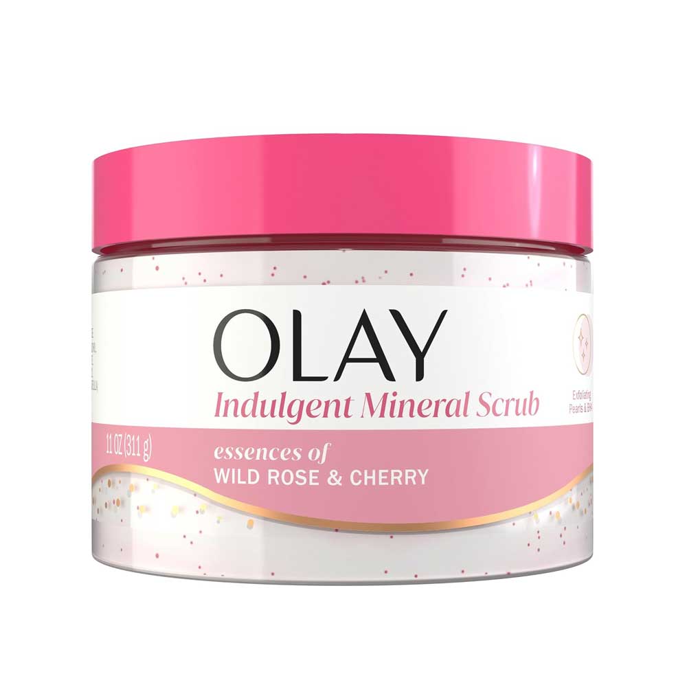 Olay Body Indulgent Body Scrub, Wild Rose and Cherry Crème 311g