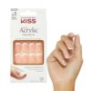 Kiss Salon Acrylic, Press On Nails, Nude/White, Short Size